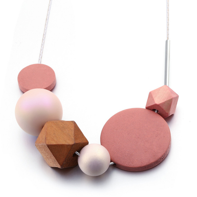 Γυναικεία Maxi Cute Statement Κολιέ Γεωμετρικά Ακρυλικά Ξύλινα Χάντρες Μενταγιόν Κολιέ Ρομαντικά κοσμήματα μόδας για δώρα