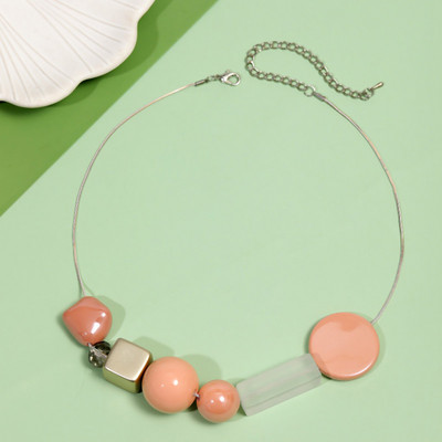 Käsitsi valmistatud geomeetriline akrüülhelmestega ripats kaelakee naistele Pink Statement rinnatüki kaelakeed Trendikas kraega mood ehted