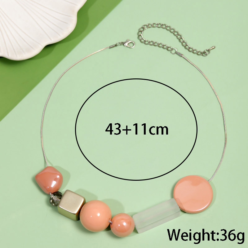 Käsitsi valmistatud geomeetriline akrüülhelmestega ripats kaelakee naistele Pink Statement rinnatüki kaelakeed Trendikas kraega mood ehted