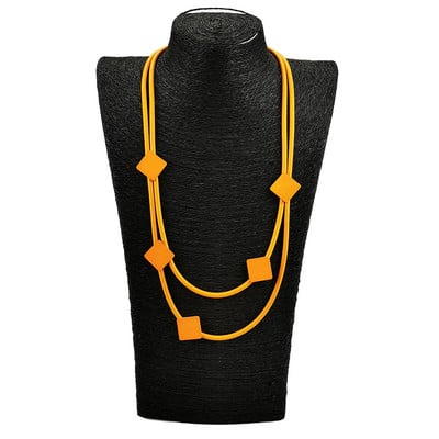 UKEBAY nauji oranžiniai kaklo karoliai moterims megztiniai grandinėlės mediniai karoliai papuošalai gotikiniai aksesuarai guminiai papuošalai apykakle