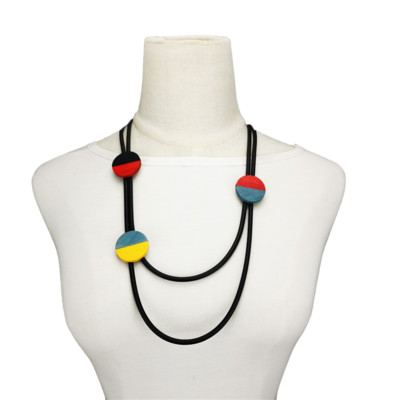 UKEBAY Nove narančaste ogrlice s ogrlicama za žene, lančići džempera, drvene ogrlice, nakit, gotički dodaci, gumeni nakit, ovratnik