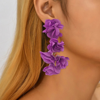 Μοναδικά Σκουλαρίκια με Φλοράλ Γυναικεία Υφασμάτινα Προσομοίωση Λουλούδια Σκουλαρίκια Κοσμήματα
