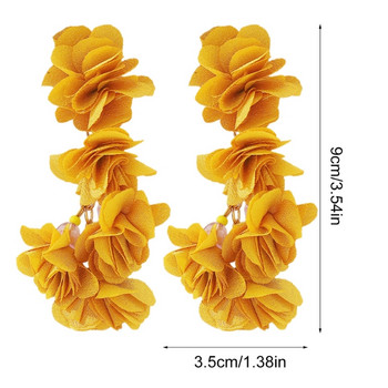 Μοναδικά Σκουλαρίκια με Φλοράλ Γυναικεία Υφασμάτινα Προσομοίωση Λουλούδια Σκουλαρίκια Κοσμήματα