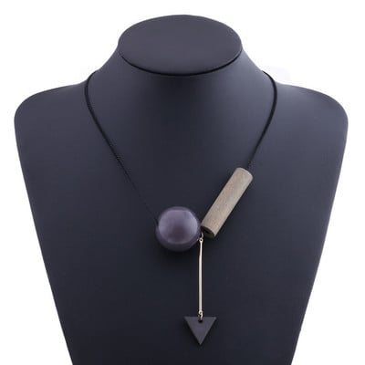 Vintage geometrijske drvene perle privjesci ogrlice za žene jednostavni crni lančić ogrlica modni nakit za darove party