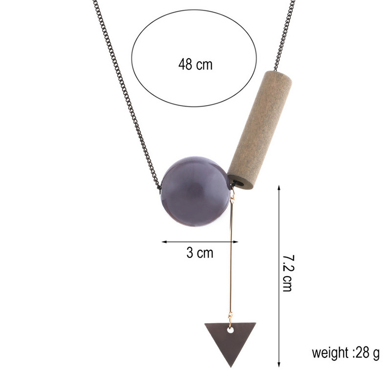 Vintage ģeometriskas koka krelles kuloni kaklarotas sievietēm vienkāršas melnas ķēdes kaklarotas modes rotaslietas dāvanām ballītei