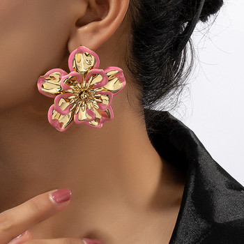 Κορεατικά γλυκά λουλούδια σκουλαρίκια για κορίτσια Μόδα κοσμήματα Γυναικεία ιδιοσυγκρασία Πολύχρωμα σκουλαρίκια με πέταλα από σμάλτο Χονδρική