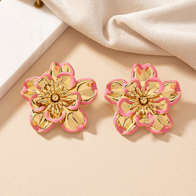 Korea magusad lillelised kõrvarõngad tüdrukutele Moeehted Naiste temperament Mitmevärvilised emailiga kroonlehed kõrvarõngad hulgimüük