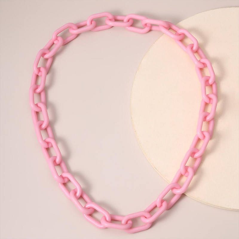 IngeSight.Z 6 värvi akrüüläädikhape kaelakee kaelakee kaelus vaik oranž värv turske paks pikad kaelakeed ehted