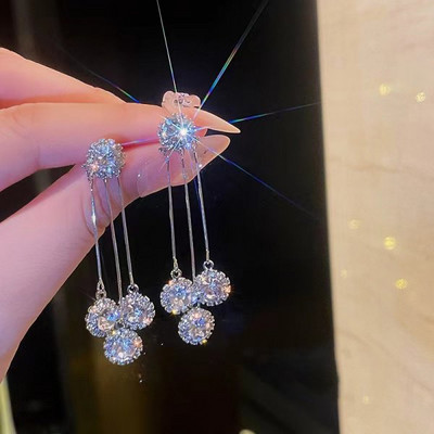 2023 Κορεατικά New Light Luxury Zircon Moon Star Asymmetric Stud σκουλαρίκια για γυναικεία Crystal Cloud Pearl Earring Δώρα για κορίτσια κοσμήματα