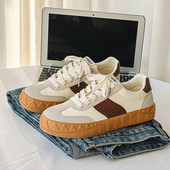 Moebränd beež meeste platvormkingad Mugavad libisemiskindlad vulkaniseeritud kingad Meeste pitsilised seemisnahast tossud meestele