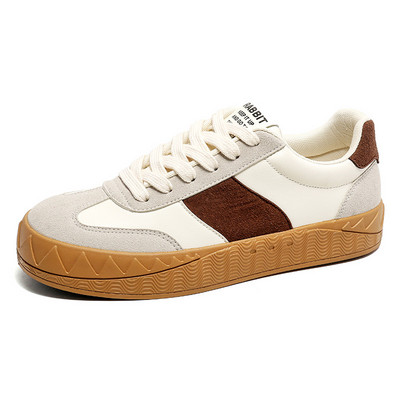 Moebränd beež meeste platvormkingad Mugavad libisemiskindlad vulkaniseeritud kingad Meeste pitsilised seemisnahast tossud meestele