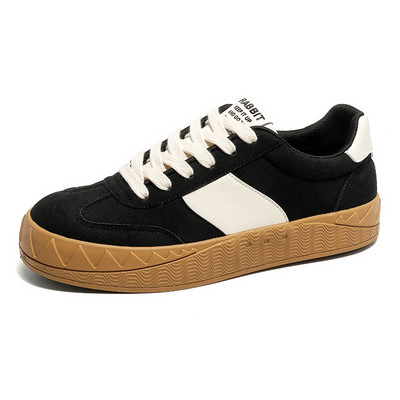 Moebränd beež meeste platvormkingad Mugavad libisemiskindlad vulkaniseeritud kingad Meeste pitsilised seemisnahast tossud meestele