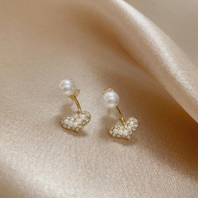 Κορεάτικα απλά διπλού κύκλου Χρυσό χρώμα Μεταλλικά κρυστάλλινα σκουλαρίκια καρφωτά για γυναίκες Μόδα Εξαιρετικά κοσμήματα Δώρα για τους καλύτερους φίλους