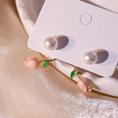 Κορεάτικα απλά διπλού κύκλου Χρυσό χρώμα Μεταλλικά κρυστάλλινα σκουλαρίκια καρφωτά για γυναίκες Μόδα Εξαιρετικά κοσμήματα Δώρα για τους καλύτερους φίλους