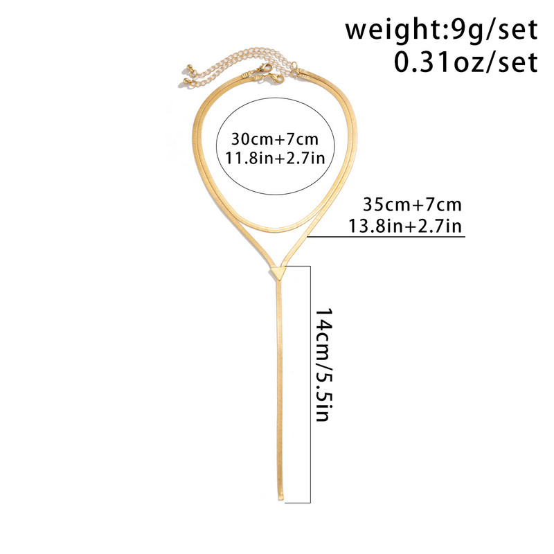 Ingemark Vintage daudzslāņu trīsstūra kulons gara čūskas ķēdes kaklarota sievietēm Goth krūtis atslēgas kaula kaklasiksna kakla rotaslietas dāvana