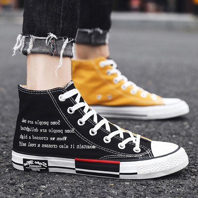 Kõrge ülaosaga meeste spordijalatsid Suvised lõuenditossud Disainer Kahevärvilised Espadrilles Vulcan Shoes Meeste luksuslikud tossud