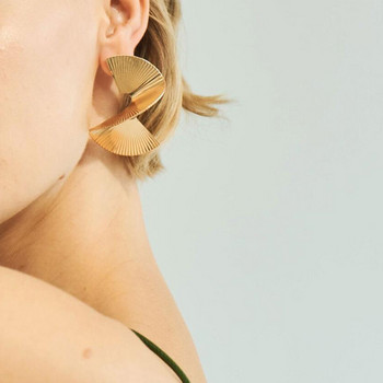 Нови индивидуални метални обеци-капки за жени Неправилни преувеличени златен цвят Геометрични кухи обеци с пеперуди pendientes
