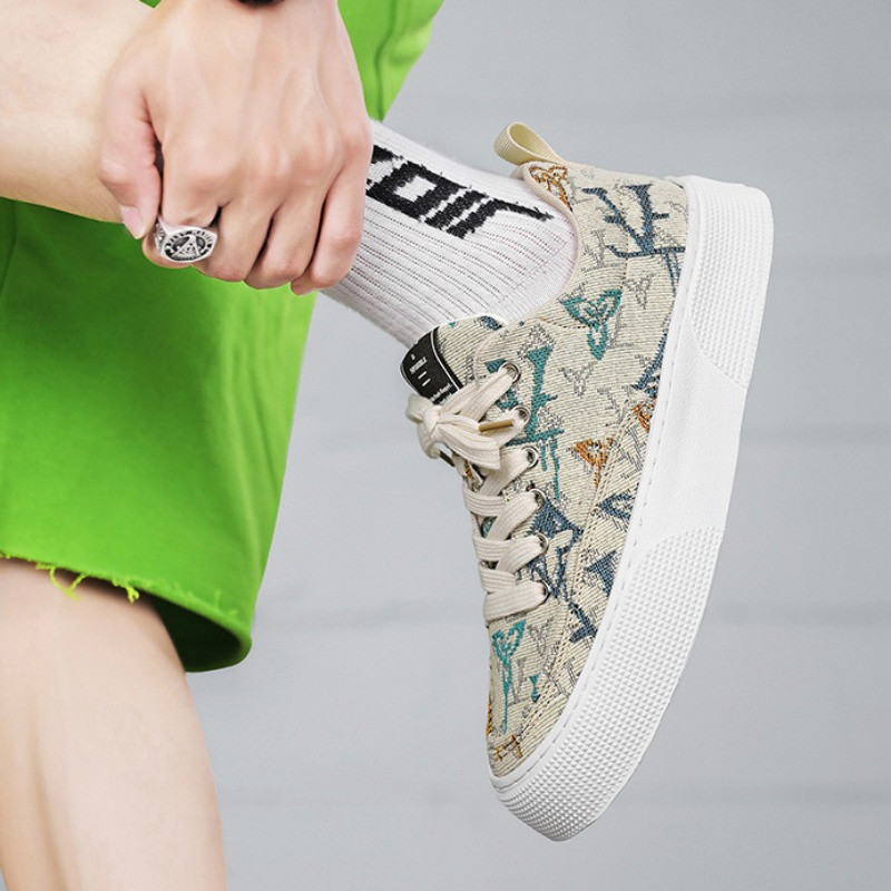 Ανδρικά παπούτσια 2024 Καλοκαιρινά παπούτσια σχεδιαστών μόδας Casual Παπούτσια Άγρια Υπαίθρια Παπούτσια για περπάτημα Αναπνεύσιμα πάνινα Flats Πλατφόρμα Αθλητικά παπούτσια με κορδόνια