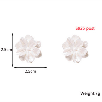 Λευκά λουλούδια καρφωτά σκουλαρίκια για γυναίκες διπλωμένα ακρυλικά πλαϊνά Γοητευτικά γλυκά φλοράλ σκουλαρίκια για κορίτσια Κοσμήματα αυτιών ιαπωνικού στυλ 2023
