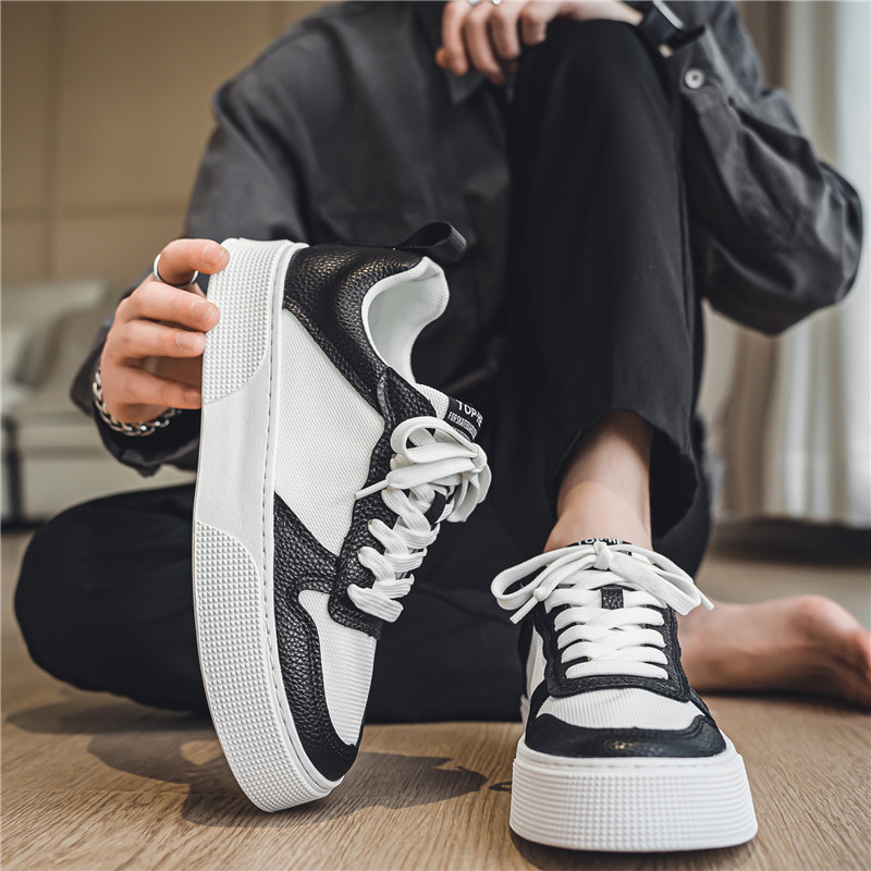 Vīriešu apavi Vasaras elpojoša sieta mīksta zole Mazi balti apavi Tendences pieaugums Sports Ikdienas galda apavi vīriešiem