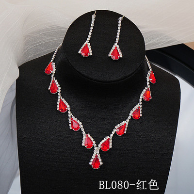 Moderns, zils ūdens lāses rhinestones sieviešu kaklarota ar sudraba krāsas inkrustētu cirkona pandent sievietēm, aksesuāri