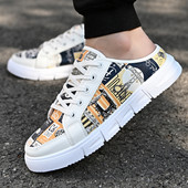 Valged tossud poistele Soodsad lamedad mugavad jalatsid Meeste vabaajalised, sügis-kevad 2024 mood