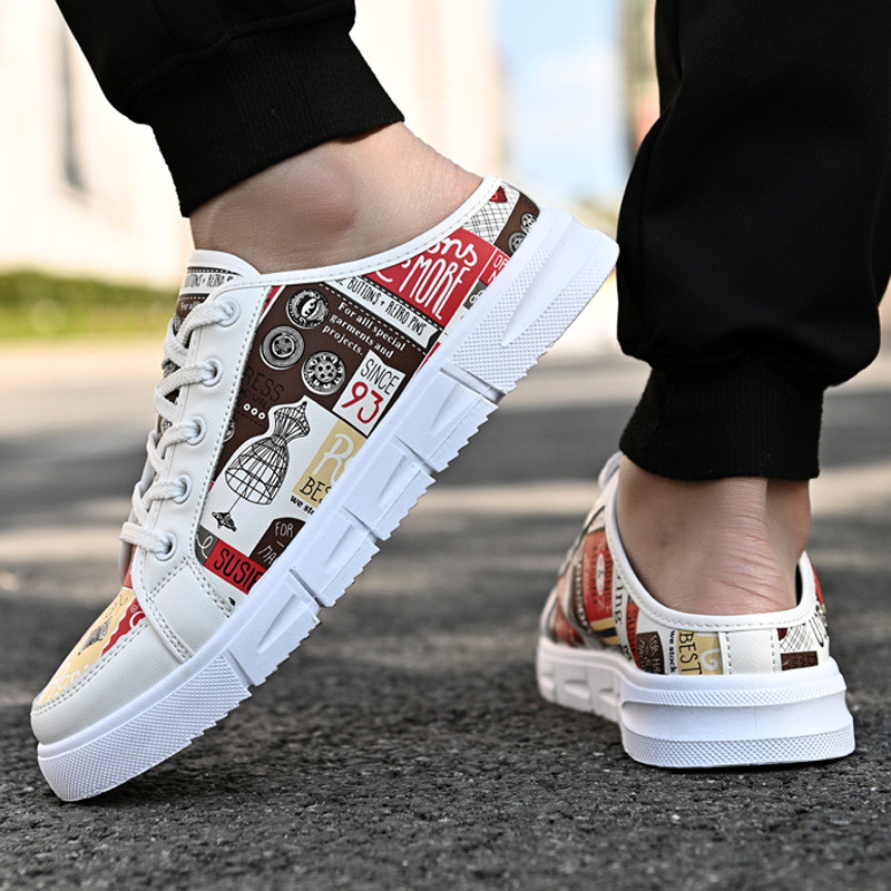 Valged tossud poistele Soodsad lamedad mugavad jalatsid Meeste vabaajalised, sügis-kevad 2024 mood