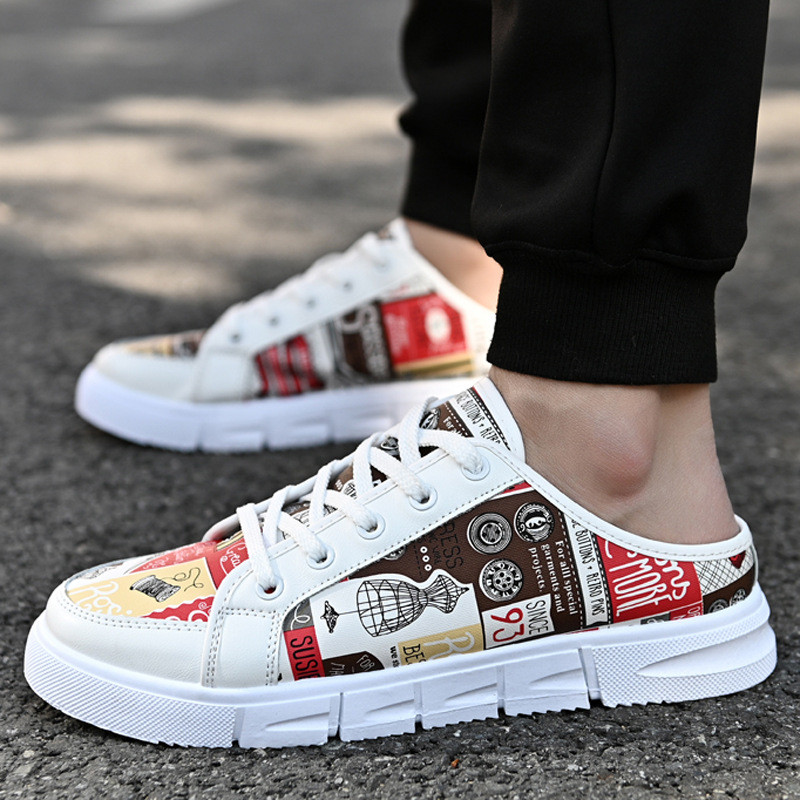 Valged tossud poistele Soodsad lamedad mugavad jalatsid Meeste vabaajalised, sügis-kevad 2024 mood