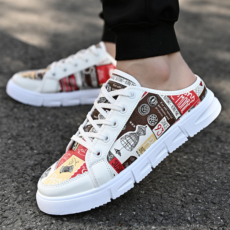 Valged tossud poistele Soodsad lamedad mugavad jalatsid Meeste vabaajalised, sügis-kevad 2024 mood