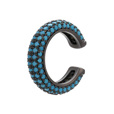 QMHJE 1 daļīgs ausu sprādze uz auskara aproces Rainbow CZ zelta sudraba krāsa auskaru rotaslietas Aretes bez caurduršanas zila, melna, caurspīdīga