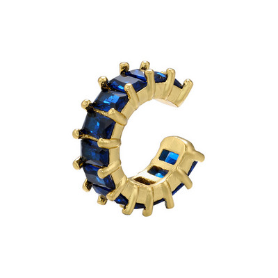 QMHJE 1 daļīgs ausu sprādze uz auskara aproces Rainbow CZ zelta sudraba krāsa auskaru rotaslietas Aretes bez caurduršanas zila, melna, caurspīdīga