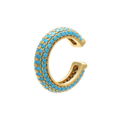 QMHJE 1 daļīgs ausu sprādze uz auskara aproces Rainbow CZ zelta sudraba krāsa auskaru rotaslietas Aretes bez caurduršanas zila, melna, caurspīdīga