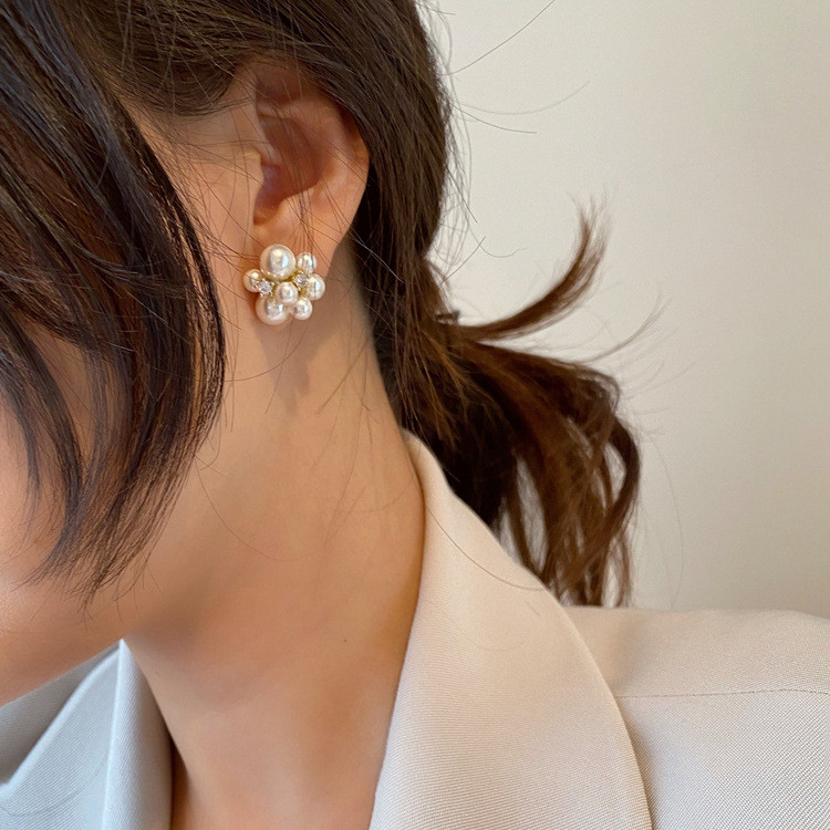 Accesorii pentru femei Cercei cu perle unice cu foc de artificii pentru femeie, petrecere de moda coreeană, cadou de bijuterii cu temperament pentru fete