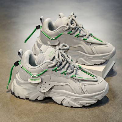 Νέα κορεάτικη εκδοχή ανδρικών μοντέρνων και άνετων αθλητικών παπουτσιών με χοντρή σόλα casual μοντέρνα ρετρό παπούτσια για τρέξιμο