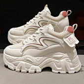 Γυναικεία πάνινα παπούτσια με πλατφόρμα με δίχτυ που αναπνέει, Γυναικεία παπούτσια με χοντρό πάτο βουλκανιζέ, γυναικεία παπούτσια με κορδόνια, καθημερινά γυναικεία παπούτσια