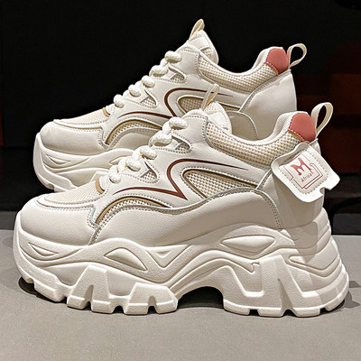 Γυναικεία πάνινα παπούτσια με πλατφόρμα με δίχτυ που αναπνέει, Γυναικεία παπούτσια με χοντρό πάτο βουλκανιζέ, γυναικεία παπούτσια με κορδόνια, καθημερινά γυναικεία παπούτσια