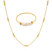 Nove minimalističke perle, lanac, ogrlica, dizajn kompleta prstena od nehrđajućeg čelika, vodootporan, kreativni setovi nakita za odmor