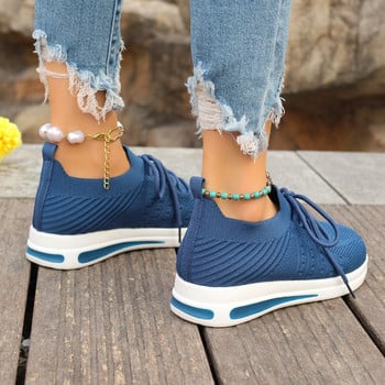 2024 Γυναικεία Αθλητικά Παπούτσια Αναπνεύσιμα με Διχτυωτό Διχτυωτό Νέα Μόδα Αθλητικά Παπούτσια Χονδρής Σόλας Σταυρός Δαντέλα Γυναικεία σε συν μέγεθος Zapatos De Mujer
