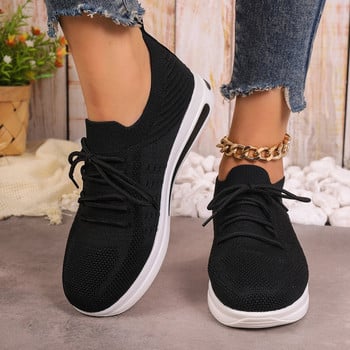 2024 Γυναικεία Αθλητικά Παπούτσια Αναπνεύσιμα με Διχτυωτό Διχτυωτό Νέα Μόδα Αθλητικά Παπούτσια Χονδρής Σόλας Σταυρός Δαντέλα Γυναικεία σε συν μέγεθος Zapatos De Mujer