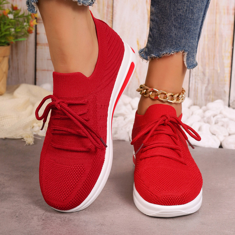 2024. gada sieviešu sieta elpojošie ikdienas sporta apavi Jauni modes krusta mežģīņu sporta apavi ar biezu zoli sievietēm Liela izmēra Zapatos De Mujer