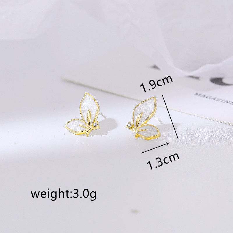 Uus moodne emailiga liblikad kõrvarõngad, naiste isikupära, kaunid kuldsed ääristega kristallist liblikad kõrvarõngad, ehted, kingitus