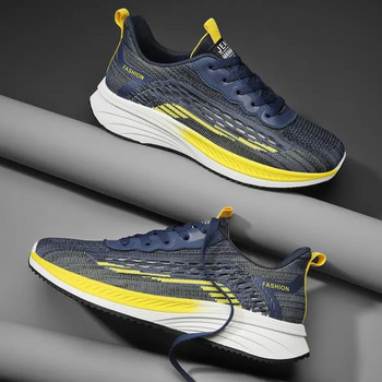 2023 Нови мъжки ежедневни обувки Маратонки Мрежести дишащи удобни спортни неплъзгащи се бягане тенис еластични модни мъжки обувки