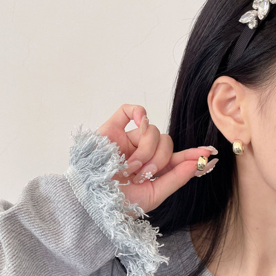 Zelta auskari Korejas ģeometrijas metāla vienkārši auskari sievietēm Sieviešu retro pīrsinga auskari 2023 Trend Fashion Jewelry