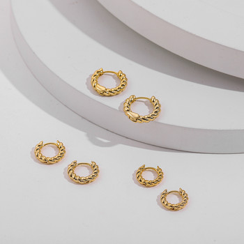 Νέα μοντέρνα στριμμένα σκουλαρίκια με μικρό κρίκο για γυναίκες Μόδα χρυσό χρώμα Μεταλλικός κύκλος Μικροσκοπικά κρίκους Huggie Ear Buckle Jewelry 2023