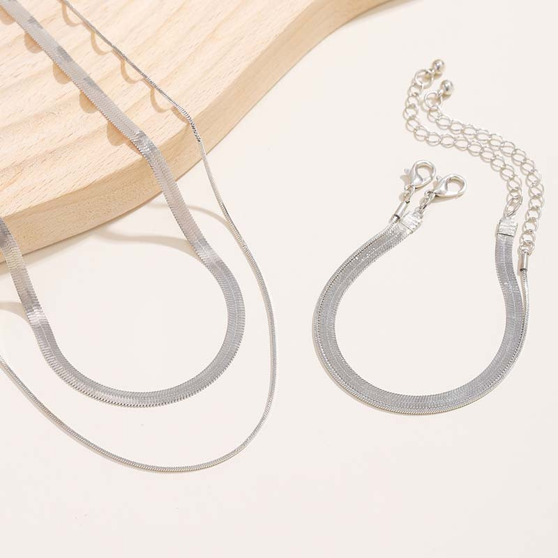 Κολιέ κολιέ διπλής επίστρωσης vintage σετ κολιέ με κόκκαλο με κόκκαλο σετ για γυναίκες πανκ χιπ χοπ χρυσό κολιέ τσόκερ Δώρα κοσμήματα