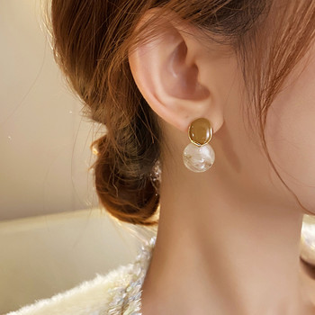 Νέα πανκ χρυσά μεταλλικά σκουλαρίκια με κρίκο από λευκό σμάλτο για γυναίκες κορίτσια Fashion Drop Brincos Ear Accessories
