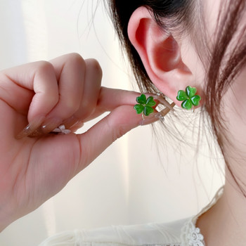 Κομψά πολυτελή τυχερό τριφύλλι σκουλαρίκια Opal για γυναίκες Πράσινο χρώμα Love Heart Crystal Earring 2023 Νέο κόσμημα για τη μαμά