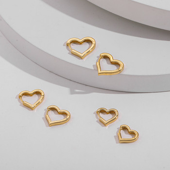 12/14/16 χιλιοστά Fashion Smooth Gold Χρώμα Love Heart Hoop Σκουλαρίκια Simple Cute Heart Circle Σκουλαρίκι Piercing Πόρπη Statement Κοσμήματα