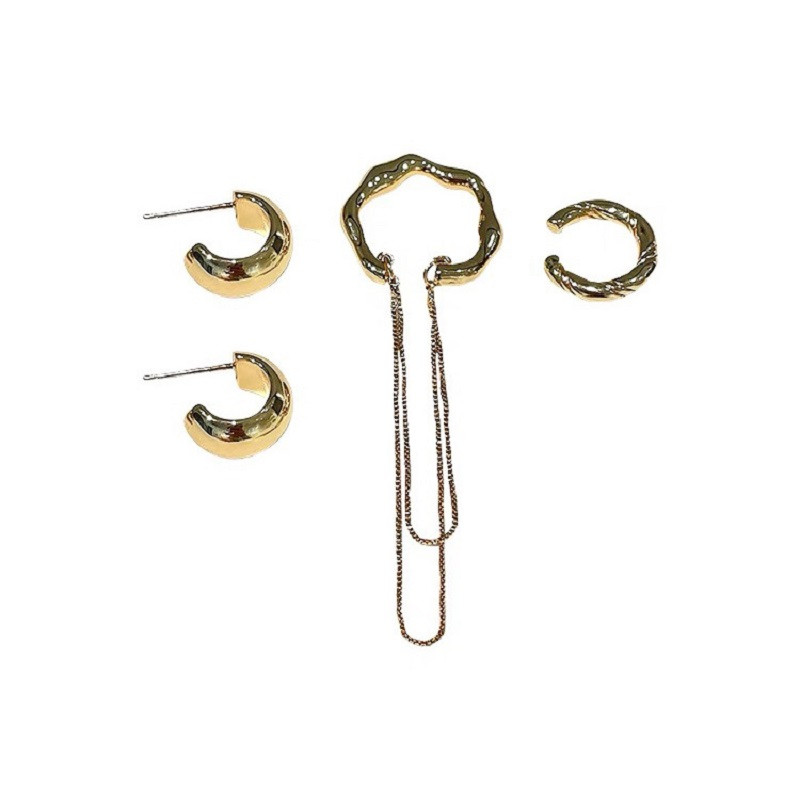 Κορεάτικο Ζιργκόν Μικρό Σετ μανσέτα αυτιών Κλιπ αυτιών Vintage Χρυσό Χρώμα Μανσέτα στο αυτί Cute cartilage No Pierced Clip Σκουλαρίκια Γυναικεία κοσμήματα