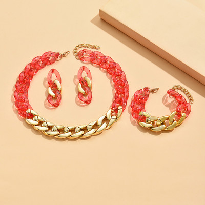 Κολιέ Bohemia Acrylic Chunky Bright Chain Choker Κολιέ για γυναίκες Μοντέρνο Bohemain Long Chains Κολάρες Κολιέ Σετ Μόδα κοσμήματα